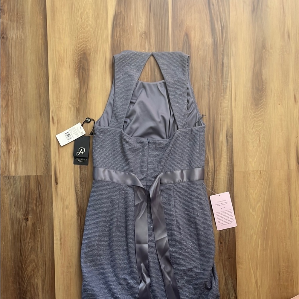 Elegant Blue-Gray Sleeveless Maxi Dress - Picture 3 of 5